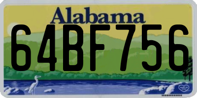 AL license plate 64BF756