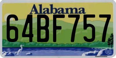 AL license plate 64BF757