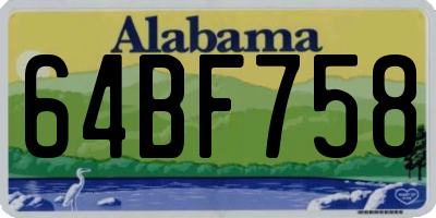 AL license plate 64BF758