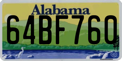 AL license plate 64BF760