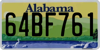 AL license plate 64BF761