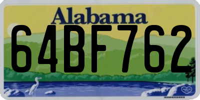 AL license plate 64BF762
