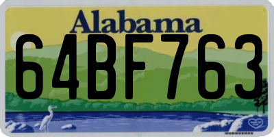 AL license plate 64BF763