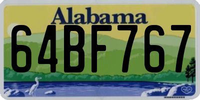AL license plate 64BF767