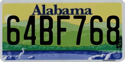 AL license plate 64BF768