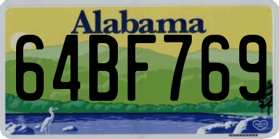 AL license plate 64BF769