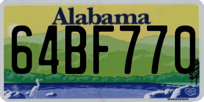 AL license plate 64BF770
