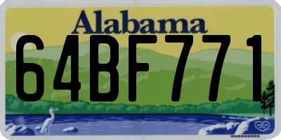 AL license plate 64BF771