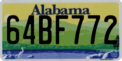 AL license plate 64BF772