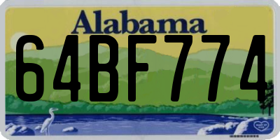 AL license plate 64BF774