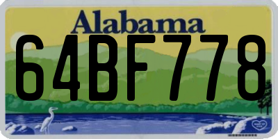 AL license plate 64BF778
