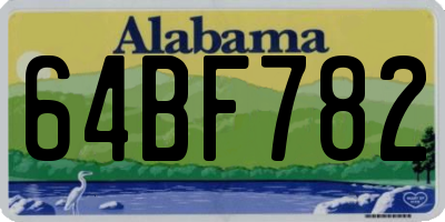 AL license plate 64BF782