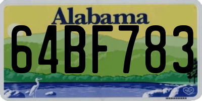 AL license plate 64BF783