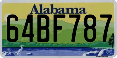AL license plate 64BF787