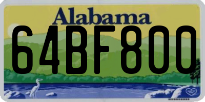 AL license plate 64BF800