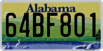 AL license plate 64BF801