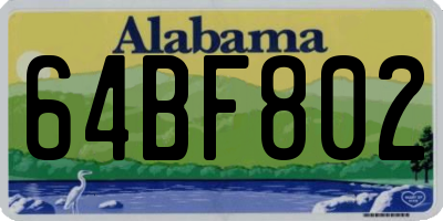 AL license plate 64BF802