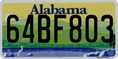 AL license plate 64BF803