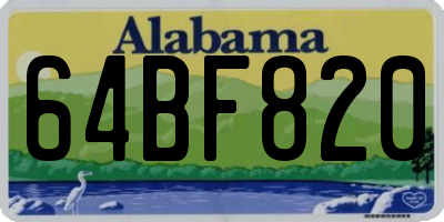 AL license plate 64BF820