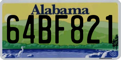 AL license plate 64BF821