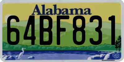 AL license plate 64BF831