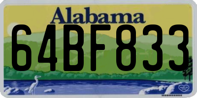 AL license plate 64BF833