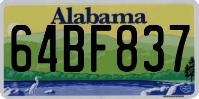 AL license plate 64BF837