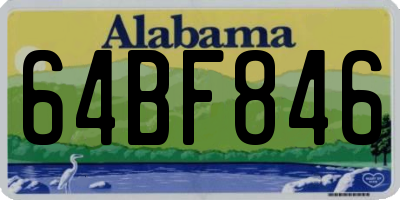 AL license plate 64BF846
