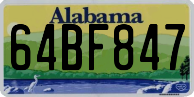 AL license plate 64BF847