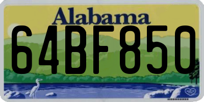 AL license plate 64BF850