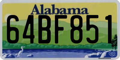 AL license plate 64BF851