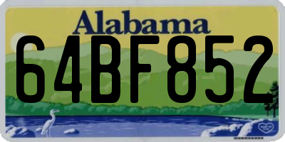 AL license plate 64BF852