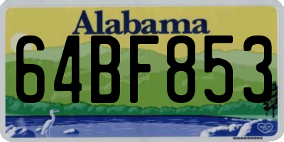 AL license plate 64BF853