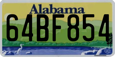 AL license plate 64BF854