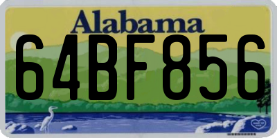 AL license plate 64BF856