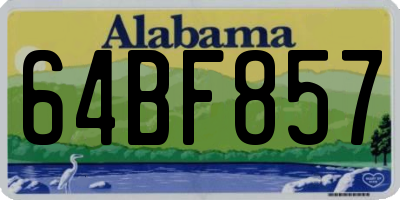AL license plate 64BF857