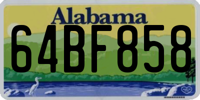 AL license plate 64BF858