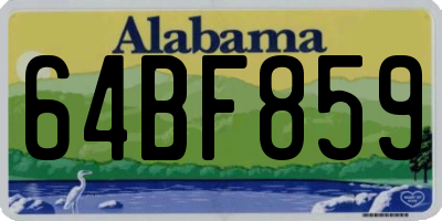AL license plate 64BF859