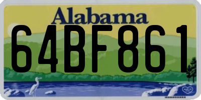 AL license plate 64BF861