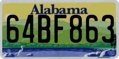 AL license plate 64BF863