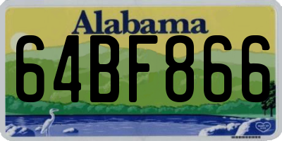 AL license plate 64BF866