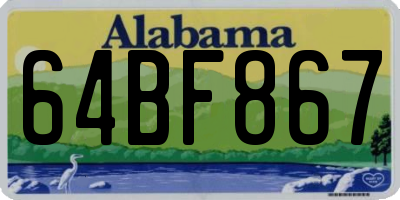AL license plate 64BF867