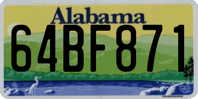 AL license plate 64BF871