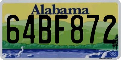 AL license plate 64BF872