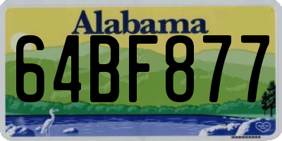 AL license plate 64BF877