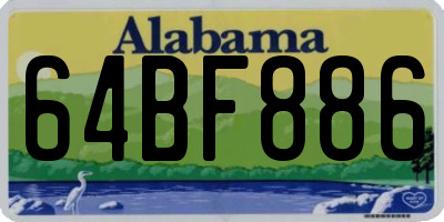 AL license plate 64BF886