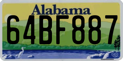 AL license plate 64BF887