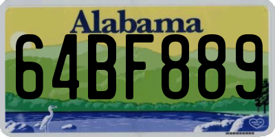 AL license plate 64BF889