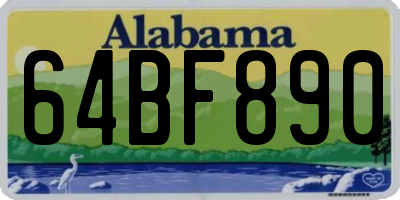 AL license plate 64BF890