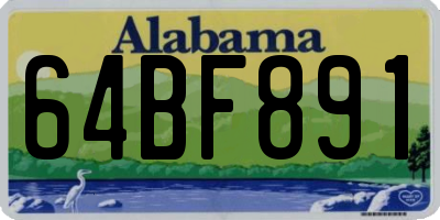 AL license plate 64BF891